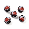 Painted Wood European Beads WOOD-F017-04C-1