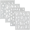 4Pcs 4 Styles Flower Pattern Self Adhesive PET Nail Art Stickers Decals MRMJ-SP0001-22-1