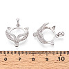 925 Sterling Silver Micro Pave Clear Cubic Zirconia Pendant Cabochon Settings STER-N016-45P-3