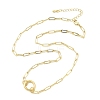 Brass Ring Link Paperclip Chain Necklaces X-NJEW-A042-05G-2