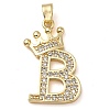 Rack Plating Brass Micro Pave Cubic Zirconia Pendants KK-D535-01B-RS-1