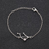 12 Constellations Alloy Rhinestone Link Bracelets WG43B2B-15-1