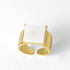 Adjustable Brass with Shell Open Cuff Rings for Women TK1188-2-1