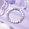 Natural Howlite & Flower Amazonite Round Beaded Stretch Bracelets BJEW-TA00528-03-2