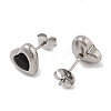 Ion Plating(IP) 304 Stainless Steel Heart Stud Earrings EJEW-C099-13PG-03-3