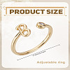 1Pc Brass Micro Pave Clear Cubic Zirconia Open Cuff Rings for Women RJEW-LP0002-37B-2