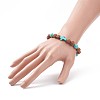 Synthetic Green Turquoise(Dyed) & Turquoise(Dyed) & Natural Rudraksha Beaded Stretch Bracelet BJEW-TA00187-01-4