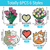 6Pcs 6 Styles Mixed Shapes Enamel Pins JEWB-TA0001-31-2