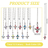Pearlized Glass & Tibetan Style Alloy Ceiling Fan Pull Chain Extenders AJEW-AB00130-2