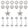 40Pcs 5 Style Alloy Pendants ALRI-SC0001-20-1