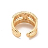 Brass Micro Pave Cubic Zirconia Open Cuff Rings RJEW-R146-17A-G-2