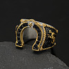 304 Stainless Steel Micro Pave Cubic Zirconia Finger Rings FS-WG5ACE0-05-4