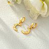 Fashionable Stainless Steel Moon Hoop Earrings PO0320-1