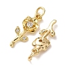 Brass Micro Pave Clear Cubic Zirconia Pendants CU-E003-10G-B-2