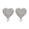 Heart Brass Micro Pave Cubic Zirconia Ear Studs EJEW-D304-35G-2