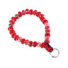Resin Rondelle Bead with Polyester & Spandex Cord Phone Hand Strap Chains HJEW-TADJ0009-2