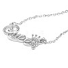 TINYSAND 925 Sterling Silver Cubic Zirconia  inchQueen inch Pendant Necklace TS-N352-S-2