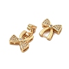 Brass Micro Pave Clear Cubic Zirconia Fold Over Clasps KK-C075-04G-2