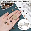 80 Pcs 4 Colors Brass Ribbon Crimp Ends KK-PH0001-74-4