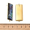 304 Stainless Steel Pave Natural Paua Shell Stud Earring Findings STAS-Z125-04G-3