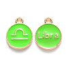 Alloy Enamel Pendants X-ENAM-S124-01B-06K-1