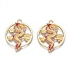 Rack Plating Alloy Enamel Pendants ENAM-N055-079-2
