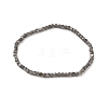 Natural Silver Sheen Obsidian Cube Beaded Stretch Bracelet for Women BJEW-JB08976-03-1