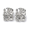 Non-Tarnish 304 Stainless Steel Textured Rectangle Ear Studs for Women EJEW-P234-14P-1