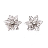 Acrylic Rhinestone Flower Flat Back Cabochons X-RSB027-06-1