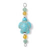 4Pcs 4 Colors Summer Beach Dyed Synthetic Turquoise Connector Charms PALLOY-JF03747-01-3
