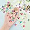   50Pcs 10 Colors Alloy Crystal Rhinestone Connector Charms PALLOY-PH00022-25-3