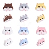 12Pcs 6 Styles Hamster Silicone Beads JX650A-1