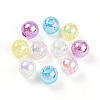 Transparent Crackle Acrylic Beads OACR-I015-41-1