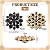 4Pcs Brass Micro Pave Cubic Zirconia Buttons DIY-FG0007-82E-2
