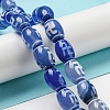 Blue Tibetan Style dZi Beads Strands TDZI-NH0001-C14-01-2