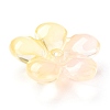 Transparent Baking Painted Glass Bead Caps X-GLAA-A002-03-4