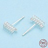 925 Sterling Silver Spring Spiral Stud Earrings STER-T005-04-1