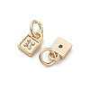 Brass Micro Pave Cubic Zirconia Charms KK-C071-12KCG-2