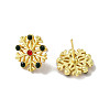 Christmas Snowflake Alloy Glass Rhinestones Stud Earrings for Women EJEW-E284-01LG-2