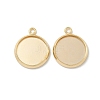 Flat Round Brass Pendant Cabochon Settings KK-K414-14E-G-1