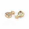 Brass Micro Pave Clear Cubic Zirconia Charms KK-S356-465-NF-2