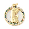 Brass Micro Pave Cubic Zirconia Pendants KK-K298-16G-01-1