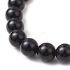 Halloween Dyed & Heated Natural Black Onyx & Synthetic Turquoise Beaded Stretch Bracelets for Women X1-BJEW-TA00665-4