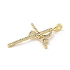 Brass Micro Pave Cubic Zirconia Pendants KK-P294-18G-2