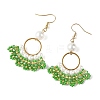 Glass Braided Beads Dangle Earrings EJEW-MZ00747-6