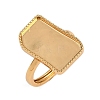 Rectangle Brass Adjustable Ring Components KK-Z122-20G-3