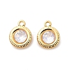 Brass Glass Charms KK-P340-11G-01-1