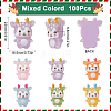 100Pcs Christmas Reindeer Transparent Resin Cabochons RESI-SC0005-58-2