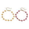 2Pcs 2 Colors Glass Seed Beaded Bracelets for Women BJEW-MZ00216-2