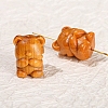 Wood Dyed Cute Bear Beads PW-WG18319-02-1